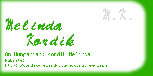 melinda kordik business card